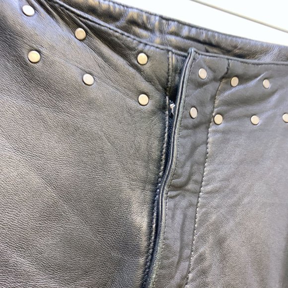 Harley-Davidson Black Leather Motorcycle Pants Size 8/36 - Picture 2 of 8